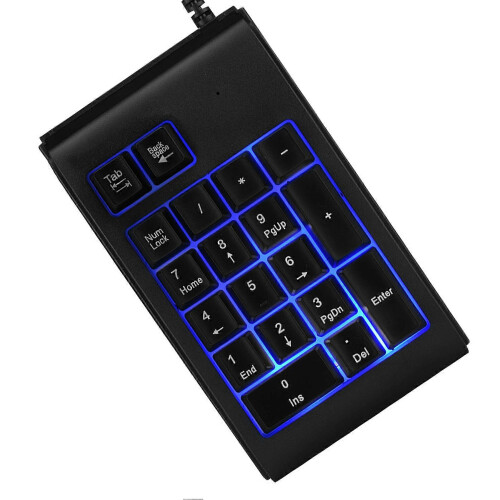 19-key 3-Color USB Numeric Keypad Mechanical Touch Feeling 10 Million Clicks Number Pad 2