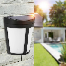 Op zonne-energie werkende wandlamp voor buiten, tuin, landschap, schutting of erf, puur wit