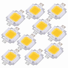 10 stuks 10W LED SMD-chip COB DC 9-10V voor lamp/schijnwerper, vervanging van gloeilamp, warm wit