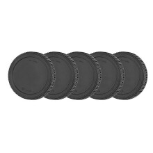 5 Stück tragbare schwarze Kunststoff-Rücklinsendeckel für Olympus OM-Objektive mit OM-Anschluss