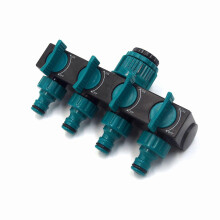4-Wege-Verteiler, Schlauchverteiler, abschließbarer, einstellbarer Wasserdurchflussverteiler für die Gartenbewässerung, 3/4"-Anschluss, 2 Stück-A