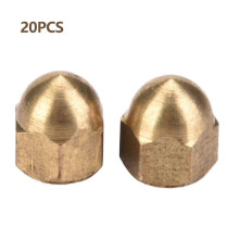 Messing eikelmoeren set met bolkop en zeskantmoeren voor voertuigbevestiging (M4, 20 stuks)