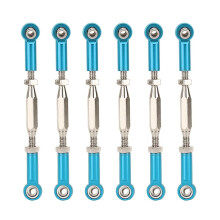 6 pcs 81mm Adjustable Aluminum Servo Links Tie Rod Set for RC Car Accessoriesblue
