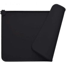 Hundenapf-Unterlage, FDA-konform, Silikon-Katzenfuttermatte, wasserdicht und rutschfest, schwarz, 47 x 29,5 cm