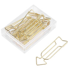 12 stuks vergulde metalen paperclips in de vorm van pijlen, grappige bladwijzerclips voor op kantoor.