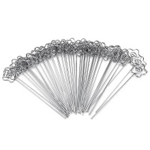 50 Stück Metall-Draht-Fotokarten-Bilder-Memo-Papier-Notizclips in Blumenform