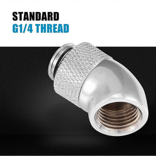 45 Degree Angled G1/4 Fitting Adapter Connector Water Cooling System Tackle Accessory 2