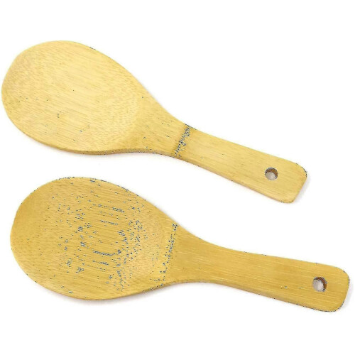 2 Stück Bambus-Reislöffel/Küchenhelfer (20 cm)