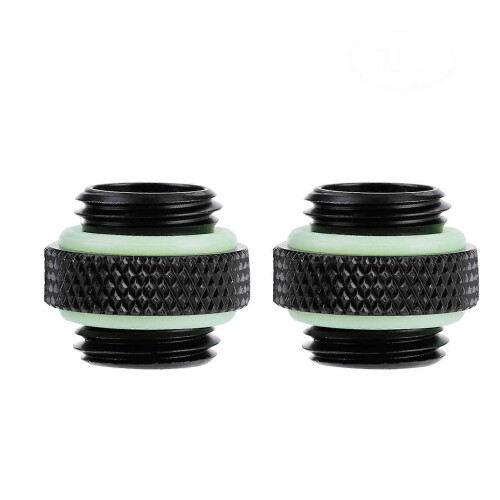 2Pcs Water Cooling Dual External Thread Hose Adapter Compression Fitting 1