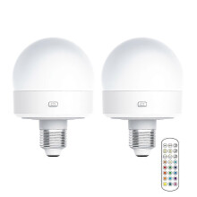 Wiederaufladbare USB-Glühbirne mit Fernbedienung, Timer, dimmbar, einfach zu installieren, batteriebetrieben, E27-Fassung, RGB-Lampe