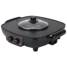 Hotpot barbecuepan voor dubbel gebruik, elektrische inductiekookplaat (stekker 220V)