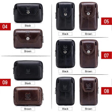 Gürteltasche aus Leder für Herren, Hüfttasche, Bauchtasche, Handytasche mit Gürtelschlaufe