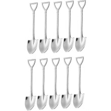 10er-Pack Dessertlöffel, 15 cm, schaufelförmig, Edelstahl, Eiscreme- und Obstlöffel für die heimische Küche