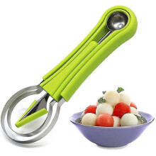 Professionelles 4-in-1-Edelstahl-Wassermelonenschneider- und Obstschnitzwerkzeug-Set