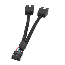 New Motherboard USB 2.0 9 pin Header 1 to 2 Extension Hub Splitter Adapter Convert