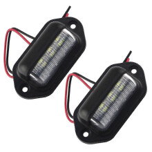 2pcs Led License Plate Lights Assembly 4500k 12-24v For Car Truck Boat Atv