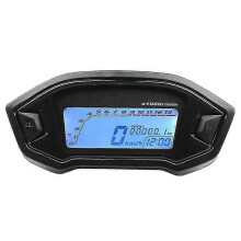 Universeller digitaler LCD-Motorradtacho mit GPS, Drehzahlmesser, Kilometerzähler und Geschwindigkeitsanzeige (1 Stück) – Schwarz