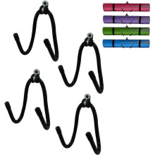 4 Pack, Yoga Mat Foam Roller Rack Wall Mounted Storage Rack For Fitness Class Or Home Gym