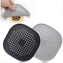 Hair Catcher,square Drain Cover For Shower Silicone Hair Stopper With Suction Cup,easy To Install Suit For Bathroom,bathtub,kitchen 2 Pack Grey White