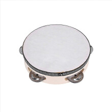 Pandereta musical de 6" (15 cm) con forma de tambor redondo en forma de D, ideal como regalo para fiestas de karaoke.
