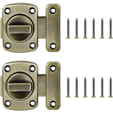 Pestillo de seguridad giratorio para puerta, cerradura giratoria de aleaci??n de zinc para puerta con tornillos, 2 piezas (G