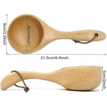 Große Holzkelle, Sauna-Wasserschöpfer, Spa-Löffel, Badesalzlöffel, Kaffeelöffel