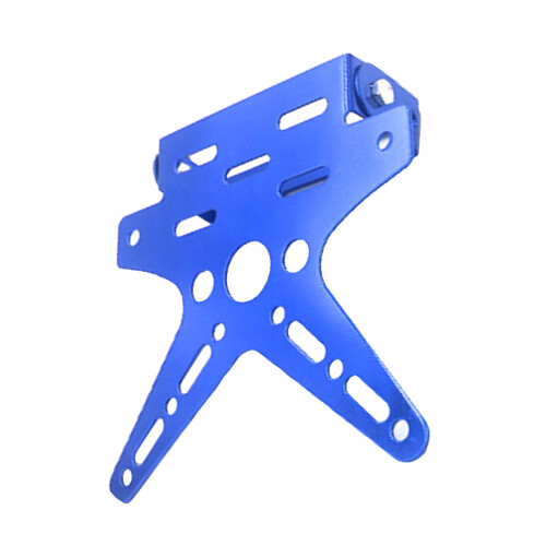 Motorcycle License Plate Bracket Angle Adjustment Folding Blue Motorcycle License Mount Holder 2