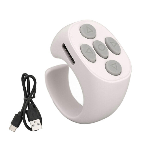 Smart Ring Controller Bluetooth 5.3 Wireless Remote Control Page Turner for Tik Tok Electronic Book White 1