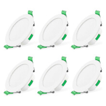 6 Stück 7W weiße LED-Einbauleuchten, schlanke Spots