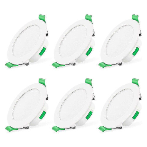 6 Stück 7W weiße LED-Einbauleuchten, schlanke Spots
