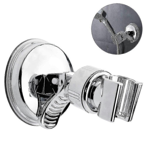 Powerful Suction Cup Shower Bracket Base Bathroom Shower Head Fixed Wall Bracket (silver)