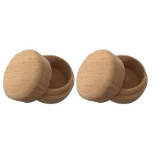2pcs Round Jewelry Trinket Box Wooden Box Mini Storage Box Wedding Ring Container Case