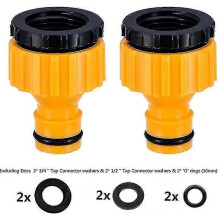 3/4 Zoll und 1/2 Zoll BSP 2-in-1 Kunststoff-Gartenschlauchanschluss, Gewinde-Wasserhahnadapter, 2er-Pack