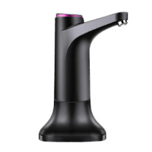 Elektrische Wasserflaschenpumpe mit Basis, USB-Wasserspender, tragbarer automatischer Wasserspender für Eimer und Flaschen – Schwarz
