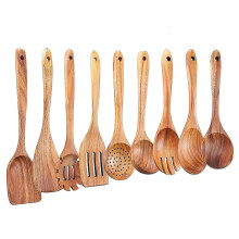 Wooden Kitchen Utensils Set,9 Pcs Wooden Spoons for Cooking,Wooden Cooking Utensils,Wooden Spoons fo