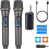 Wireless Microphone, Rechargeable Fixed Frequency Wireless Dual 1