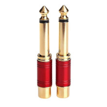 6.35mm 1/4 Inch Male Mono Ts To Rca Female Interconnect Audio Adapter Conversion Plug (red 2 Pack)