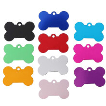 10 Stück 38 mm Haustier-ID-Anhänger in Knochenform, doppelseitig, für Hunde, Katzen, Haustiernamen, Telefonnummer (10 Farben)