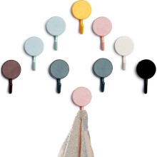 10er-Pack selbstklebende Handtuchhaken, farbenfrohe Haken, selbstklebend, für Bad, Toilette, Küche, Büro, selbstklebende Wandhaken, Wandhaken ohne
