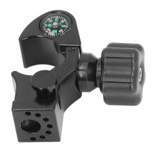 32mm Range Pole Cradle Bracket Aluminum Alloy Universal Portable Data Collector Cradle with Compass for GPS Surveying