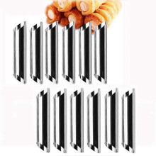 12Pcs Cannoli Tubes Stainless Steel Pancake Tube Cream Horn Mould Screw Croissant Mold