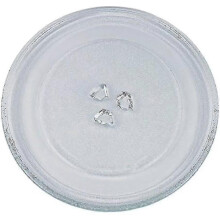 Plato giratorio universal de vidrio para microondas con 3 soportes, 24,5 cm