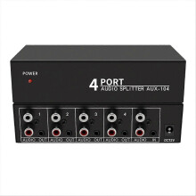 Audio-Splitter 1 Eingang 4 Ausgänge RCA L/R Aux Stereo-Audio-Splitter 1x4 Audioverteiler für PC DVD-Lautsprecher