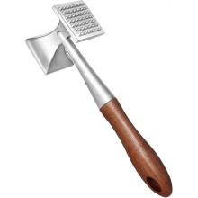 Fleischklopfer, Fleischhammer, robuster Steakhammer mit Holzgriff und lebensmittelechter Zinklegierung, 2-in-1-Fleischklopfer