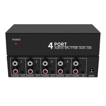 Audio Splitter 1 In 4 Out Rca L/r Aux Stereo Audio Splitter 1x4 Audio Distributor For Pc Dvd Speake