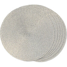 Round Braided Placemats Set Of 6 Table Mats For Dining Tables Woven Washable
