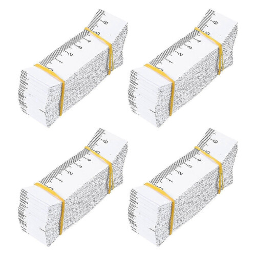 100 Stück Einweg-Doppelseiten-Papiermaßbänder, aufgewickelte Messlineale 1
