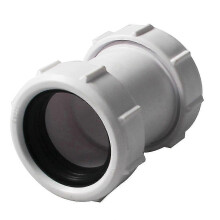 Straight Pipe Connector 40mm Pvc Pipe Connector Compression Joiner Coupling Fit Bath Waste Pipe Joiner (1pc, White)