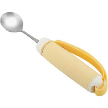 Disabled Utensil, Stainless Steel Spoon Rotating Eating Tablewares With Anti-slip Silicone Handle For Elderly Use(1pc)
