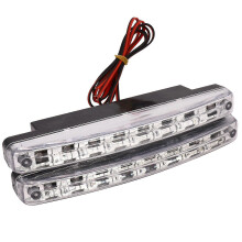 2 unidades de luces diurnas LED blancas s??per de alta calidad con 8 LED, faro delantero de 12 V CC, l??mpara de estacionamiento universal
